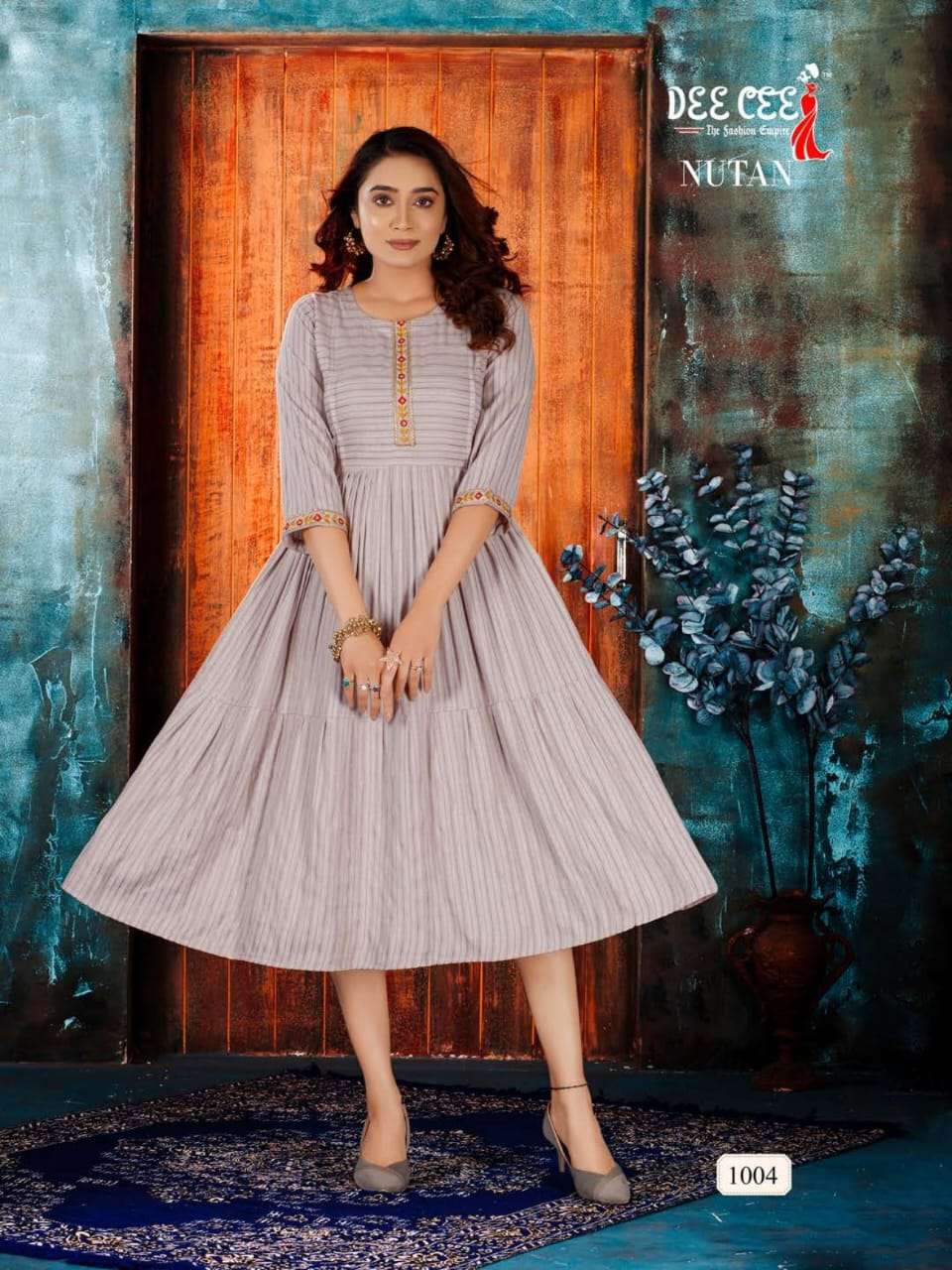 NUTAN BY DEE CEE 1001 TO 1006 SERIES DESIGNER STYLISH FANCY COLORFUL BEAUTIFUL PARTY WEAR & ETHNIC WEAR COLLECTION HEAVY RAYON KURTIS AT WHOLESALE PRICE