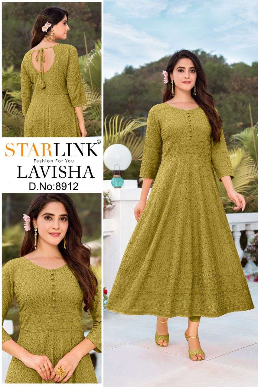 LAVISHA BY STARLINK BEAUTIFUL STYLISH FANCY COLORFUL CASUAL WEAR & ETHNIC WEAR FANCY GOWNS AT WHOLESALE PRICE