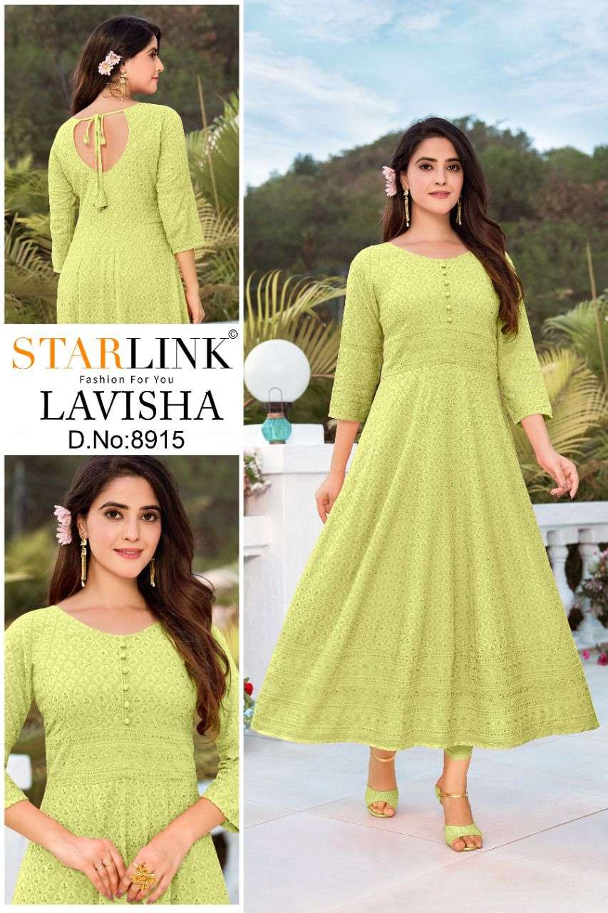 LAVISHA BY STARLINK BEAUTIFUL STYLISH FANCY COLORFUL CASUAL WEAR & ETHNIC WEAR FANCY GOWNS AT WHOLESALE PRICE