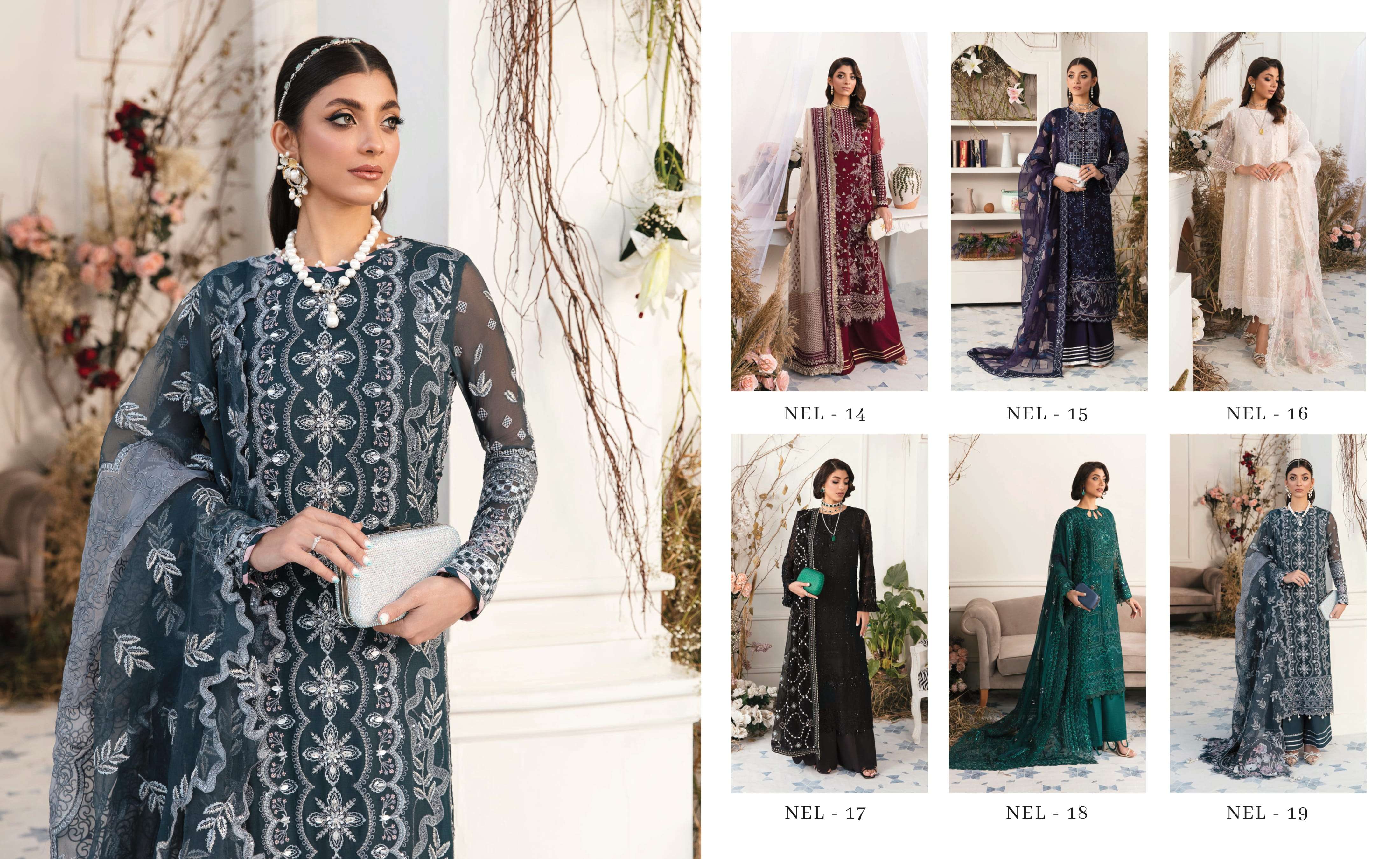 ORIGINAL PAKISTANI NUREH BY FASHID WHOLESALE 14 TO 19 SERIES BEAUTIFUL PAKISTANI SUITS COLORFUL STYLISH FANCY CASUAL WEAR & ETHNIC WEAR FANCY DRESSES AT WHOLESALE PRICE