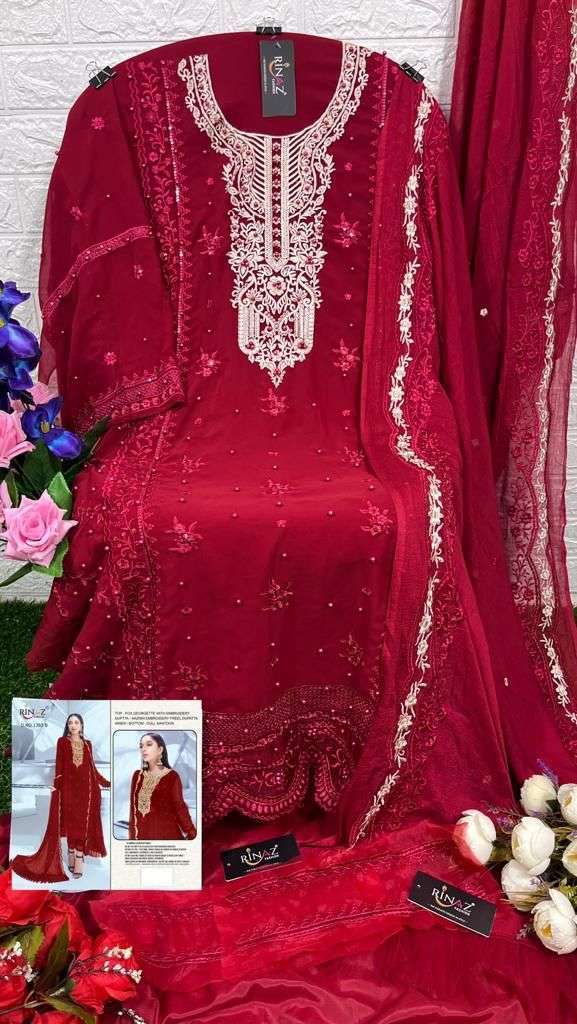 RINAZ 1393 COLOURS BY RINAZ FASHION 1393-A TO 1393-D SERIES BEAUTIFUL STYLISH PAKISTANI SUITS FANCY COLORFUL CASUAL WEAR & ETHNIC WEAR & READY TO WEAR FAUX GEORGETTE EMBROIDERY DRESSES AT WHOLESALE PRICE