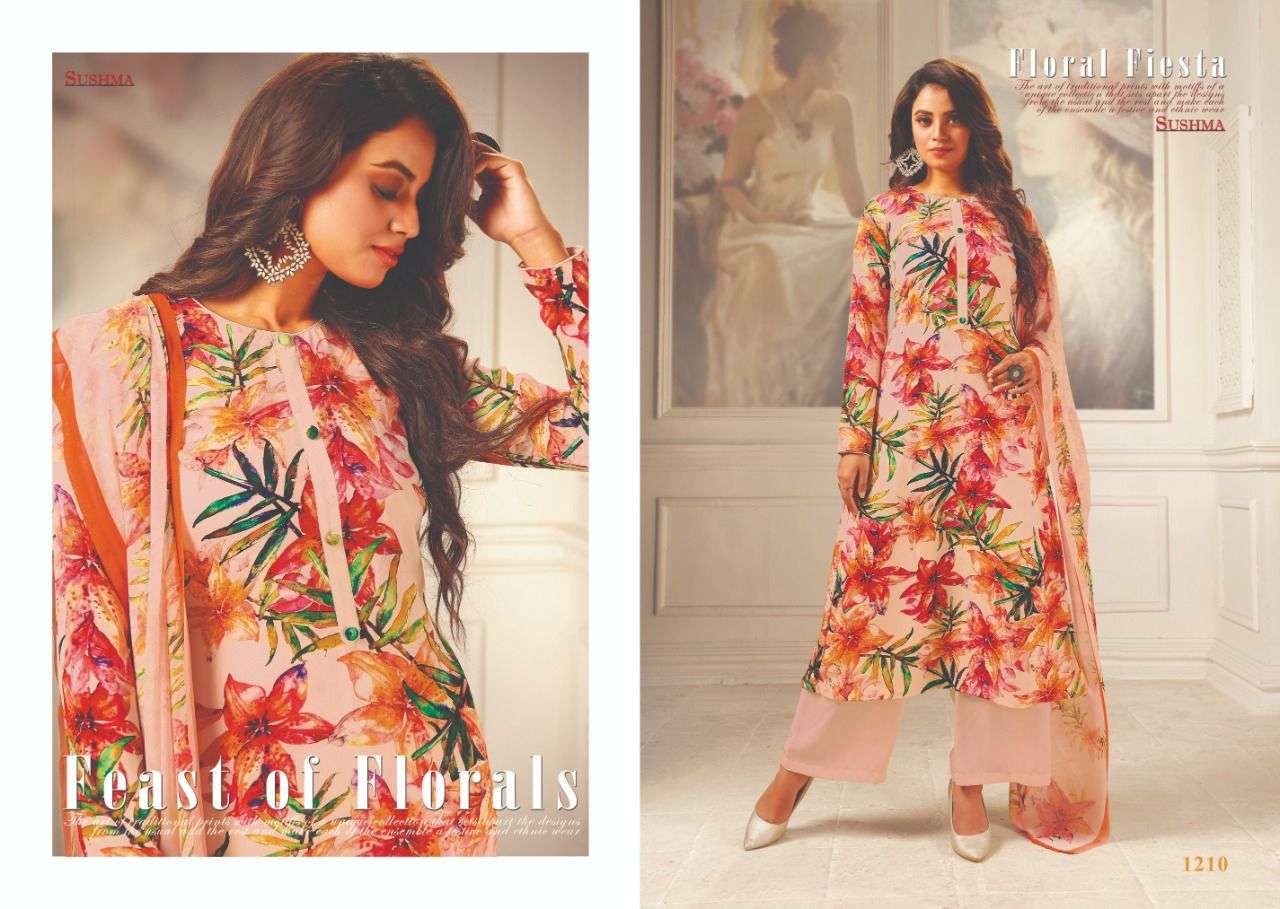 FASHION FOREVER VOL-2 BY SUSHMA 1208 TO 1212 SERIES BEAUTIFUL STYLISH PAKISATNI SUITS FANCY COLORFUL CASUAL WEAR & ETHNIC WEAR & READY TO WEAR FANCY DRESSES AT WHOLESALE PRICE