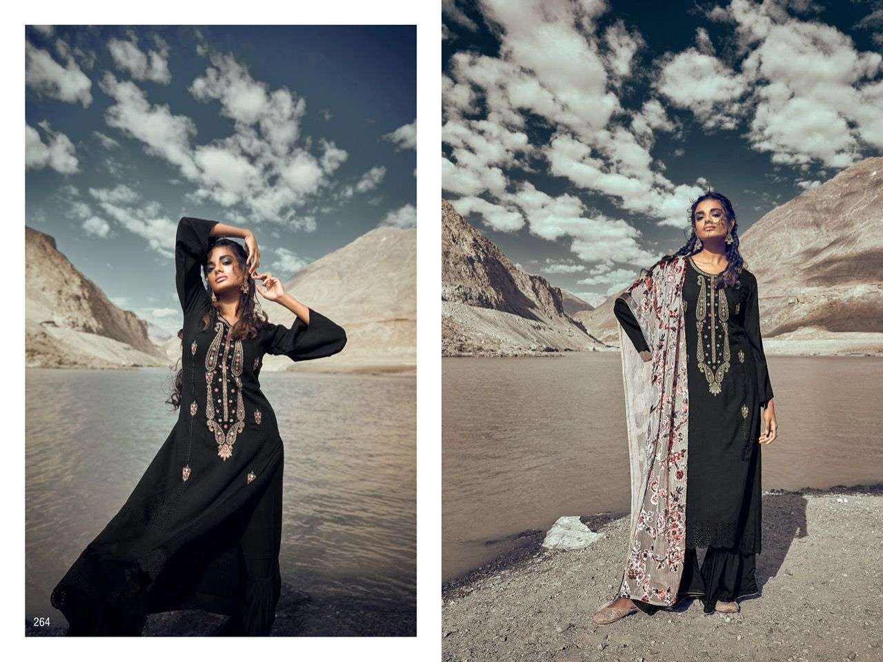 RAFTAR BY AIQA 264 TO 271 SERIES BEAUTIFUL STYLISH SUITS FANCY COLORFUL CASUAL WEAR & ETHNIC WEAR & READY TO WEAR PURE PASHMINA WITH WORK DRESSES AT WHOLESALE PRICE