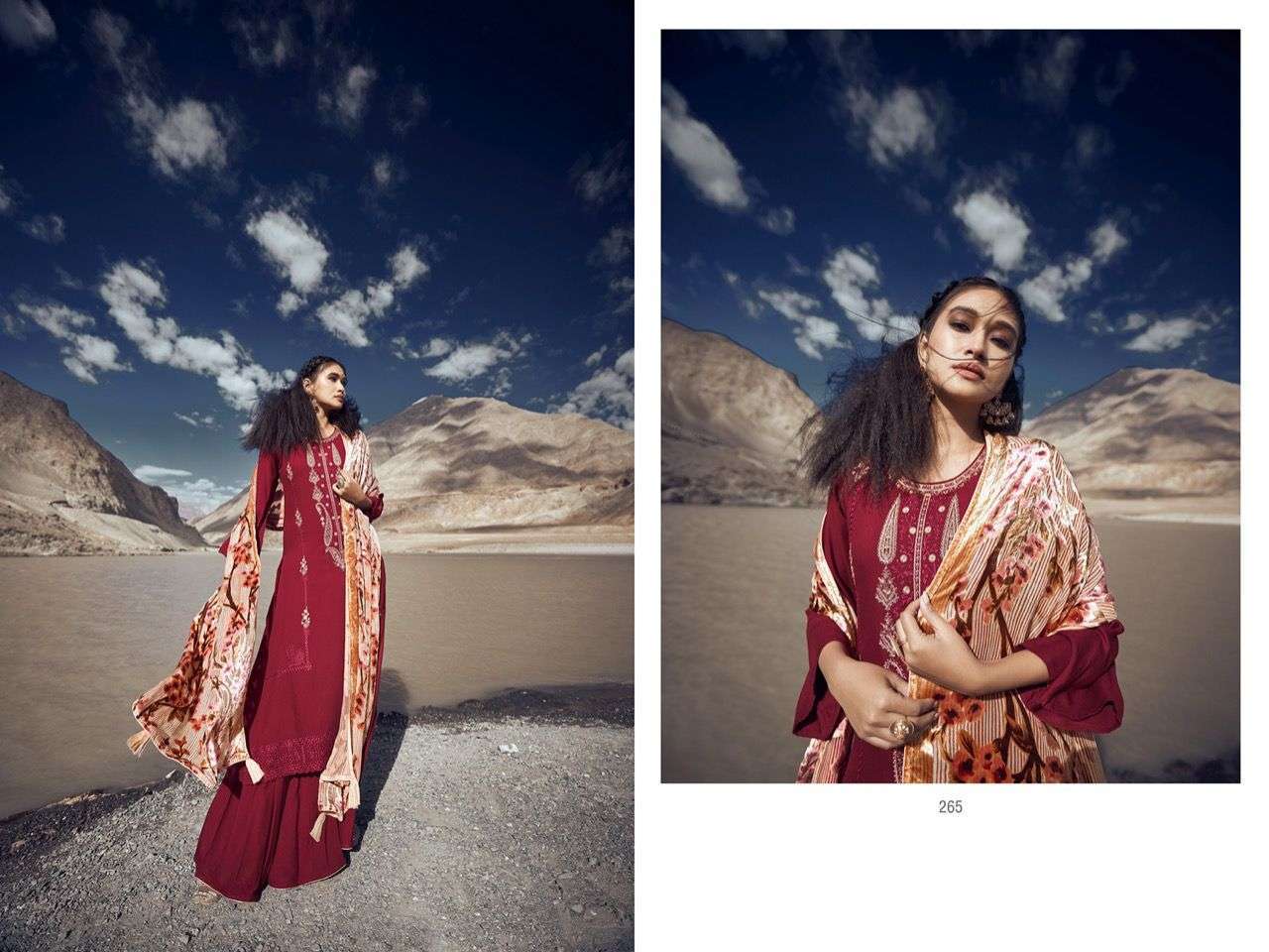 RAFTAR BY AIQA 264 TO 271 SERIES BEAUTIFUL STYLISH SUITS FANCY COLORFUL CASUAL WEAR & ETHNIC WEAR & READY TO WEAR PURE PASHMINA WITH WORK DRESSES AT WHOLESALE PRICE