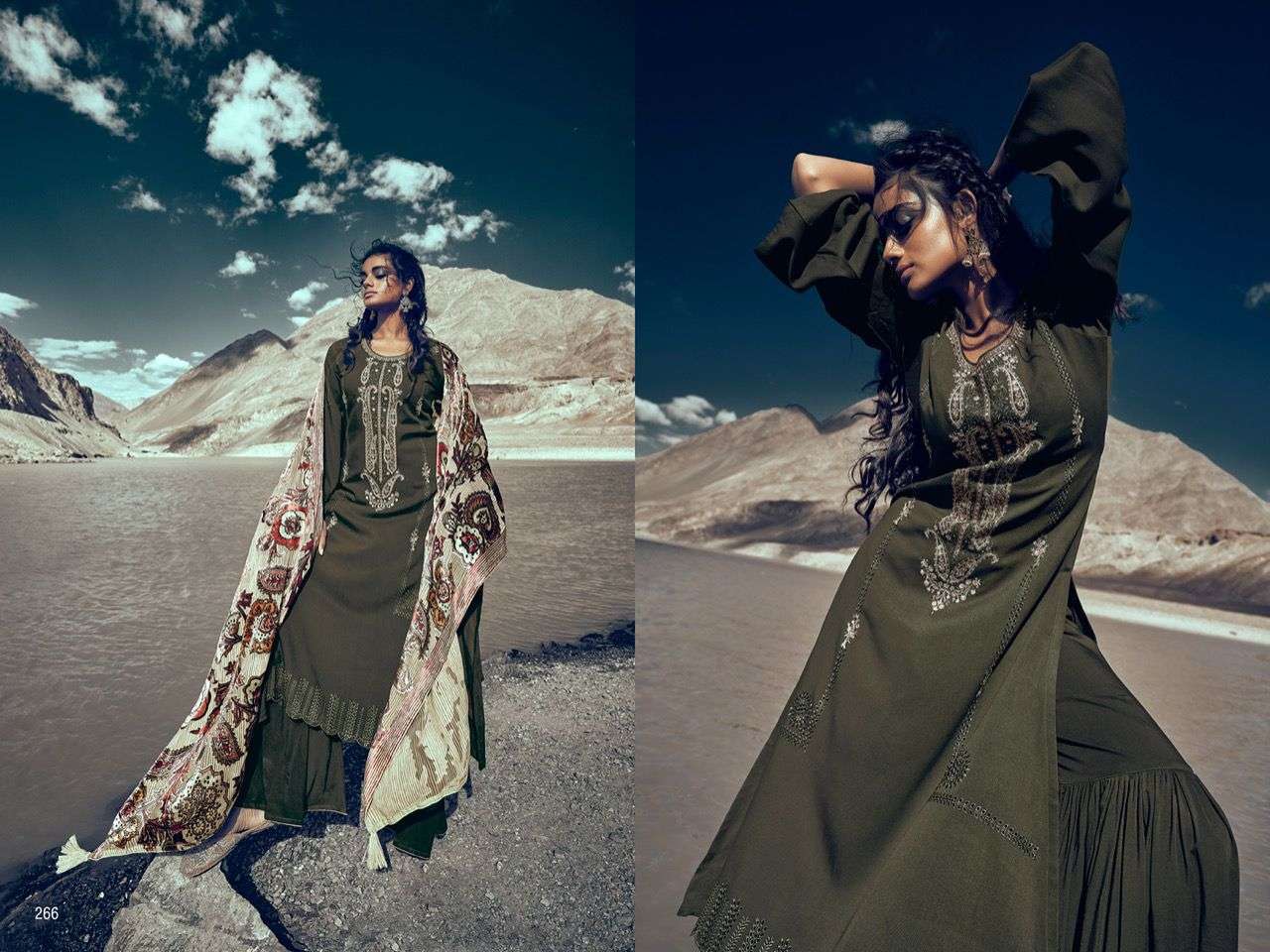 RAFTAR BY AIQA 264 TO 271 SERIES BEAUTIFUL STYLISH SUITS FANCY COLORFUL CASUAL WEAR & ETHNIC WEAR & READY TO WEAR PURE PASHMINA WITH WORK DRESSES AT WHOLESALE PRICE