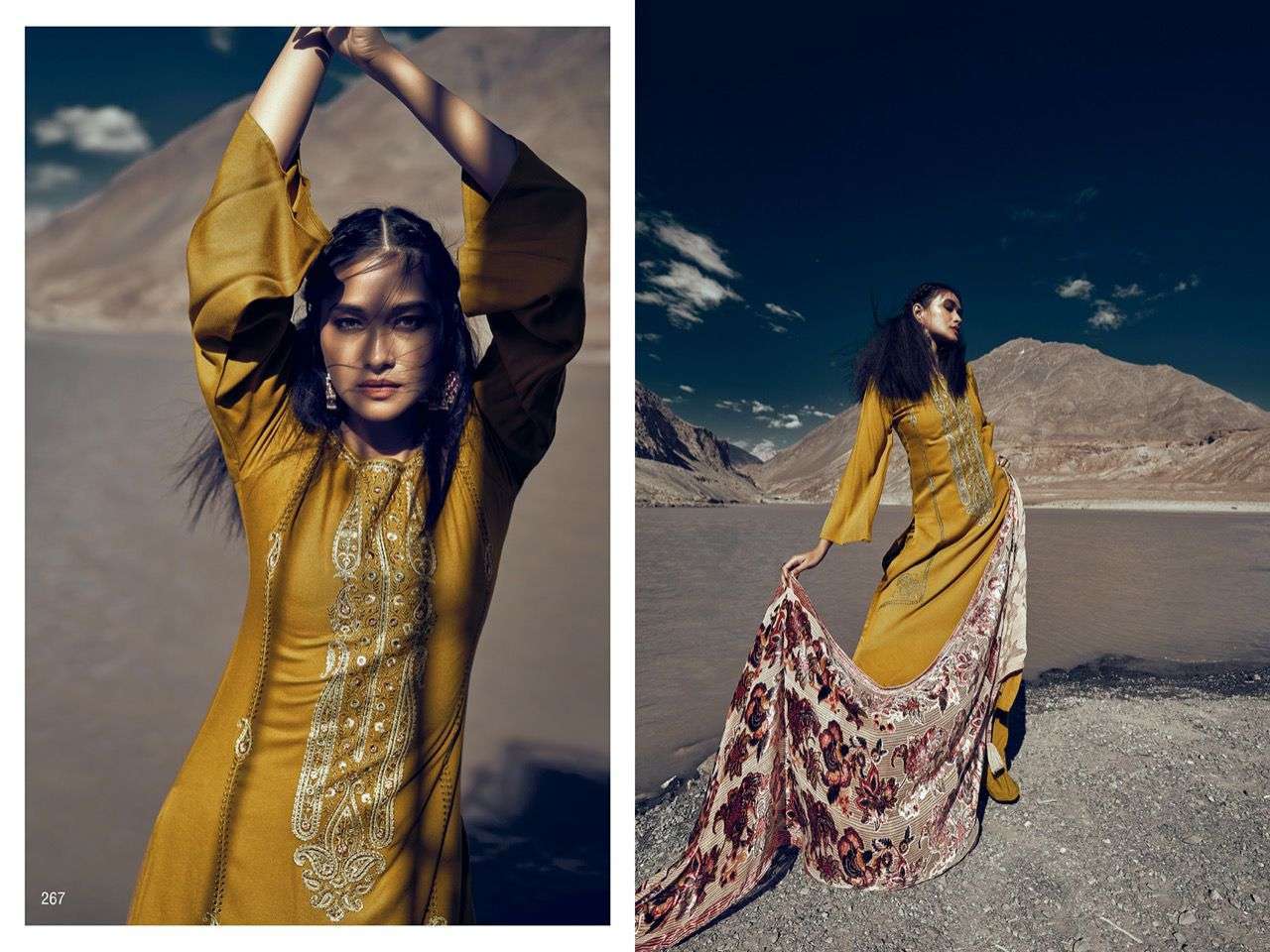 RAFTAR BY AIQA 264 TO 271 SERIES BEAUTIFUL STYLISH SUITS FANCY COLORFUL CASUAL WEAR & ETHNIC WEAR & READY TO WEAR PURE PASHMINA WITH WORK DRESSES AT WHOLESALE PRICE