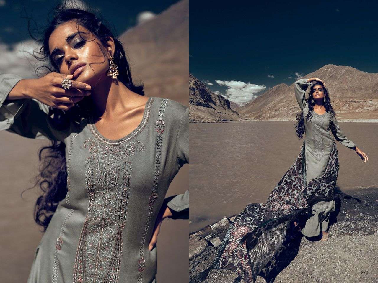 RAFTAR BY AIQA 264 TO 271 SERIES BEAUTIFUL STYLISH SUITS FANCY COLORFUL CASUAL WEAR & ETHNIC WEAR & READY TO WEAR PURE PASHMINA WITH WORK DRESSES AT WHOLESALE PRICE