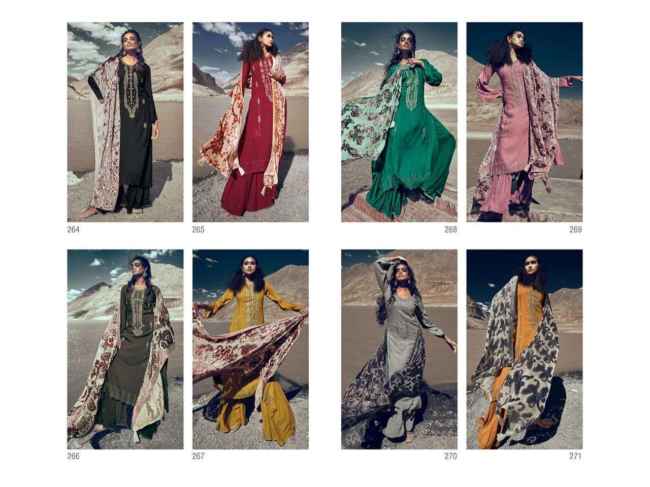 RAFTAR BY AIQA 264 TO 271 SERIES BEAUTIFUL STYLISH SUITS FANCY COLORFUL CASUAL WEAR & ETHNIC WEAR & READY TO WEAR PURE PASHMINA WITH WORK DRESSES AT WHOLESALE PRICE