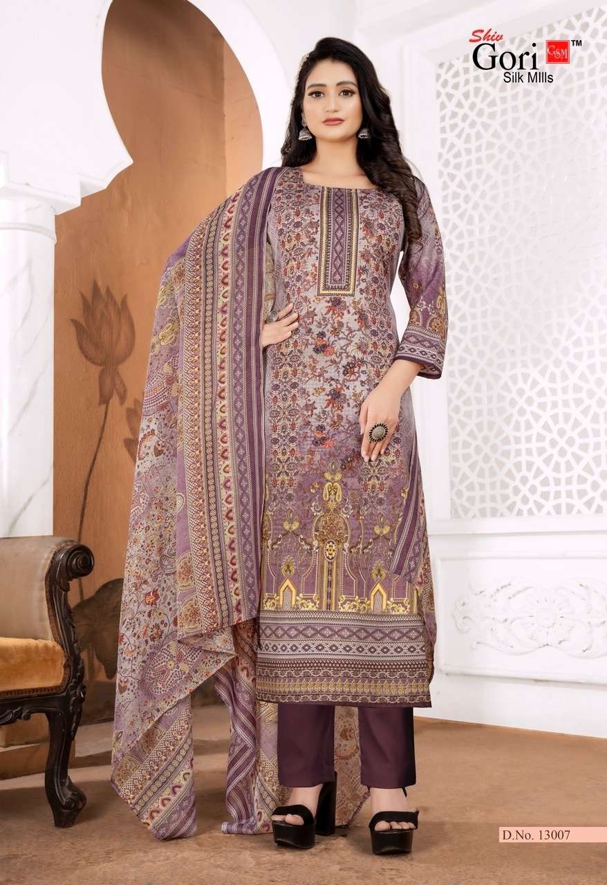 PAKIZAA VOL-14 BY SHIV GORI SILK MILLS 13001 TO 13012 SERIES BEAUTIFUL STYLISH SHARARA SUITS FANCY COLORFUL CASUAL WEAR & ETHNIC WEAR & READY TO WEAR HEAVY COTTON PRINTED DRESSES AT WHOLESALE PRICE