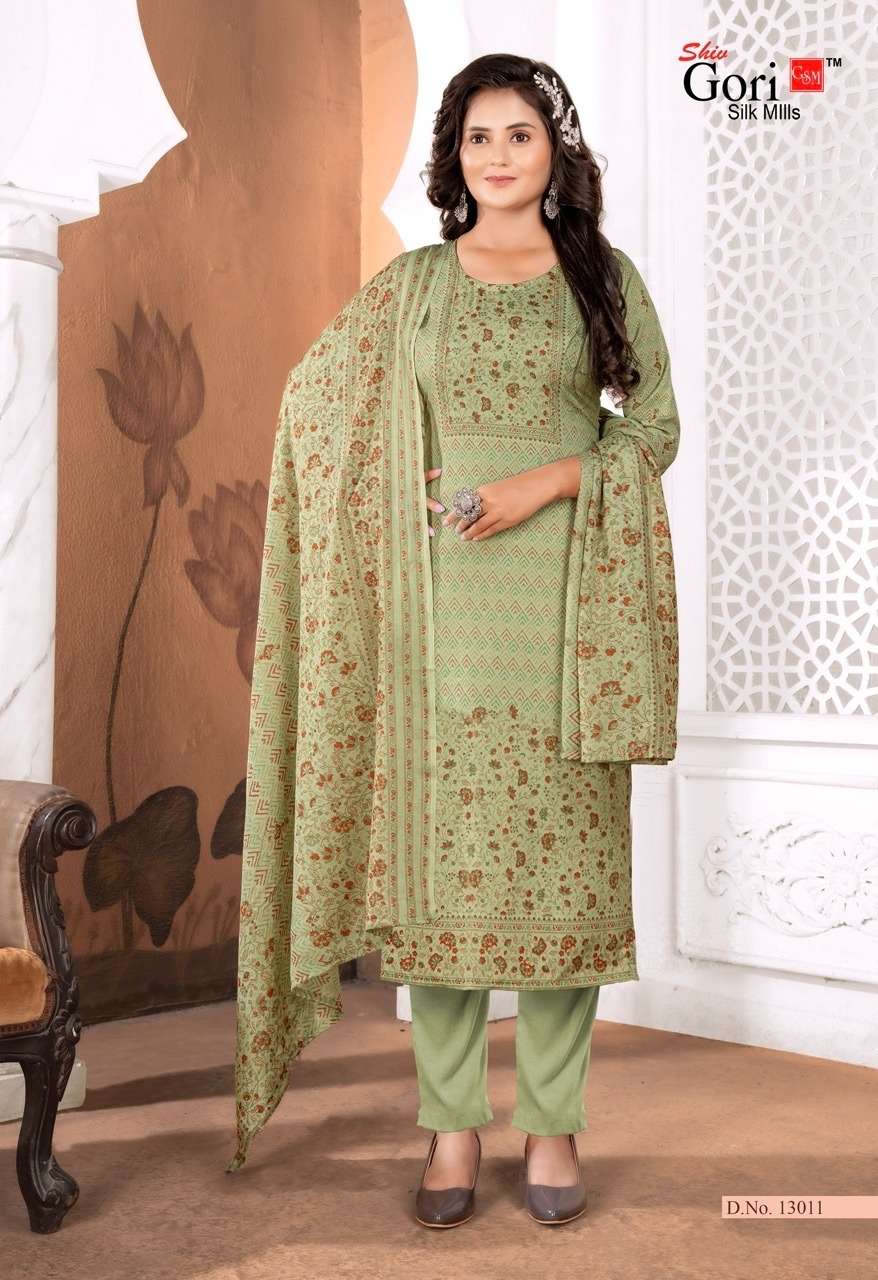 PAKIZAA VOL-14 BY SHIV GORI SILK MILLS 13001 TO 13012 SERIES BEAUTIFUL STYLISH SHARARA SUITS FANCY COLORFUL CASUAL WEAR & ETHNIC WEAR & READY TO WEAR HEAVY COTTON PRINTED DRESSES AT WHOLESALE PRICE