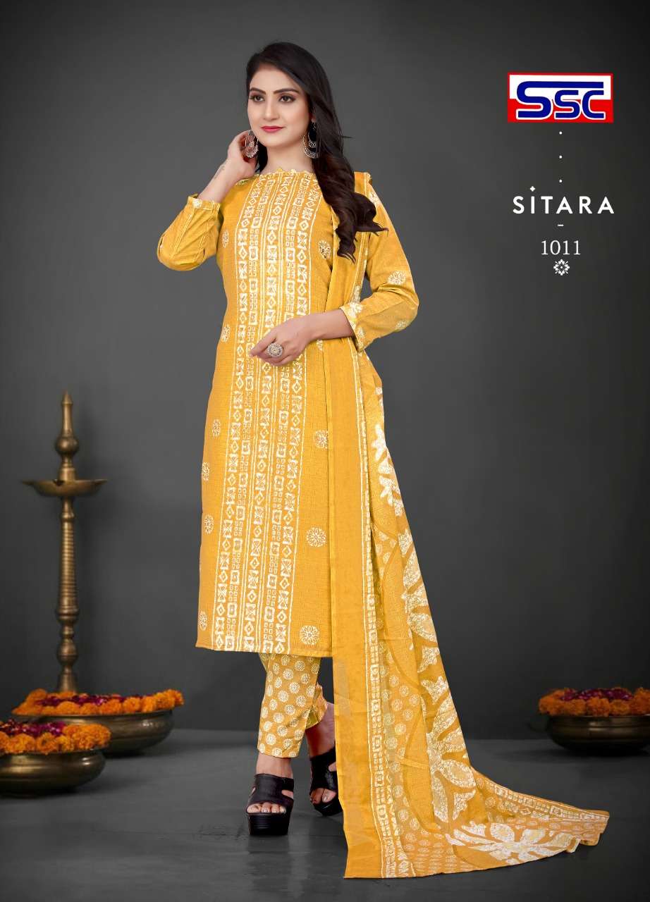 SITARA BY SHREE SHANTI CREATION 1001 TO 1012 SERIES BEAUTIFUL SUITS COLORFUL STYLISH FANCY CASUAL WEAR & ETHNIC WEAR SOFT COTTON EMBROIDERED DRESSES AT WHOLESALE PRICE