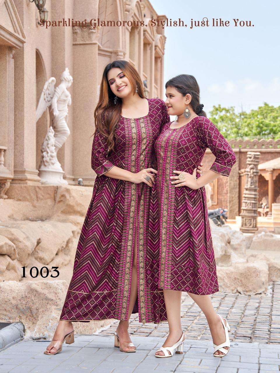 ME AND MOM VOL-5 BY BANWERY FASHION 5001 TO 5010 SERIES DESIGNER STYLISH FANCY COLORFUL BEAUTIFUL PARTY WEAR & ETHNIC WEAR COLLECTION HEAVY RAYON GOWNS AT WHOLESALE PRICE