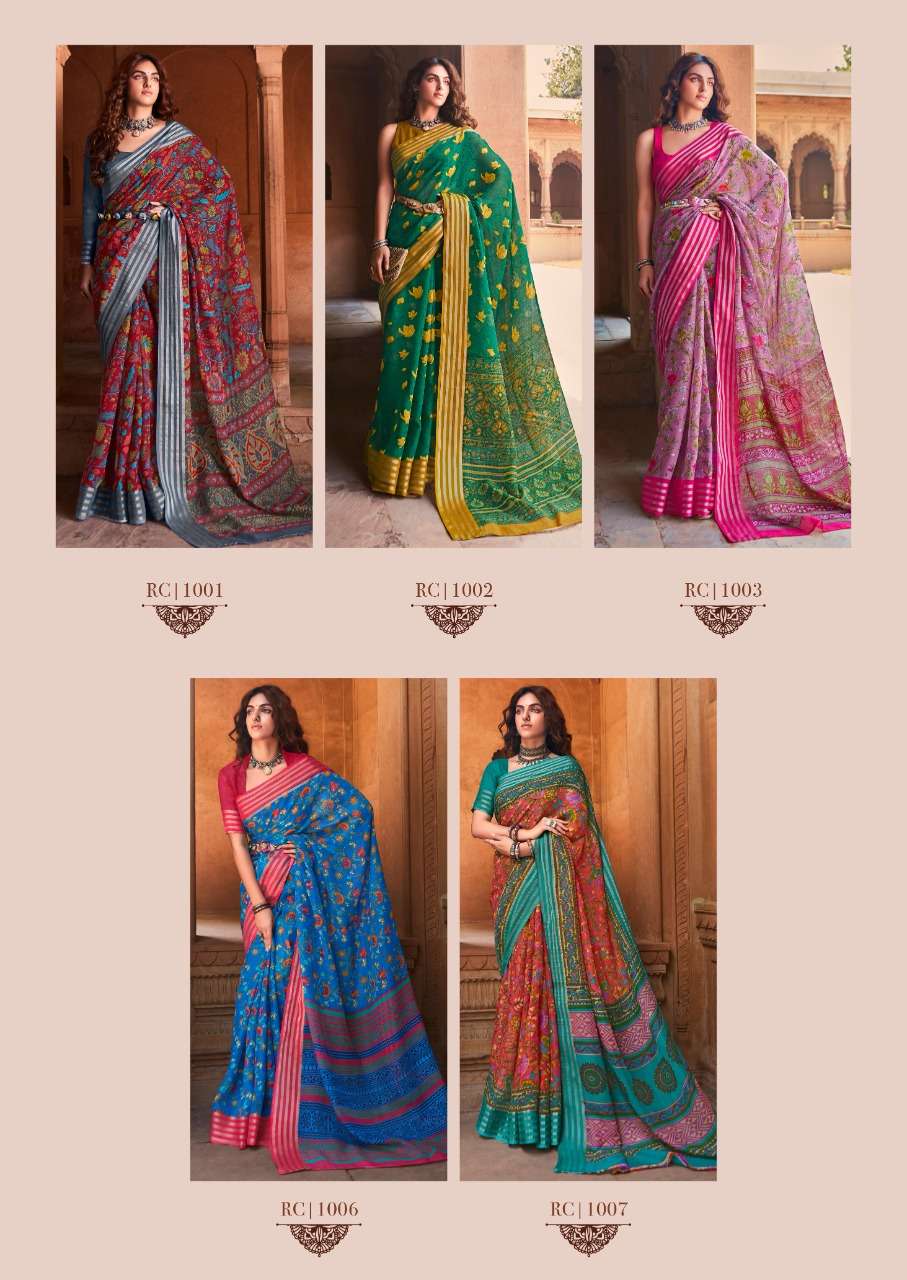 Ruchika By Sr 1001 To 1010 Series Indian Traditional Wear Collection Beautiful Stylish Fancy Colorful Party Wear & Occasional Wear Linen Sarees At Wholesale Price
