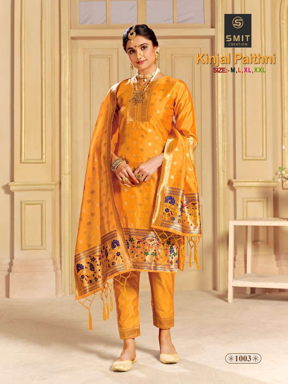 Kinjal Paithni By Smit Creation 1001 To 1006 Series Designer Festive Suits Collection Beautiful Stylish Colorful Fancy Party Wear & Occasional Wear Pure Tapeta Silk Dresses At Wholesale Price