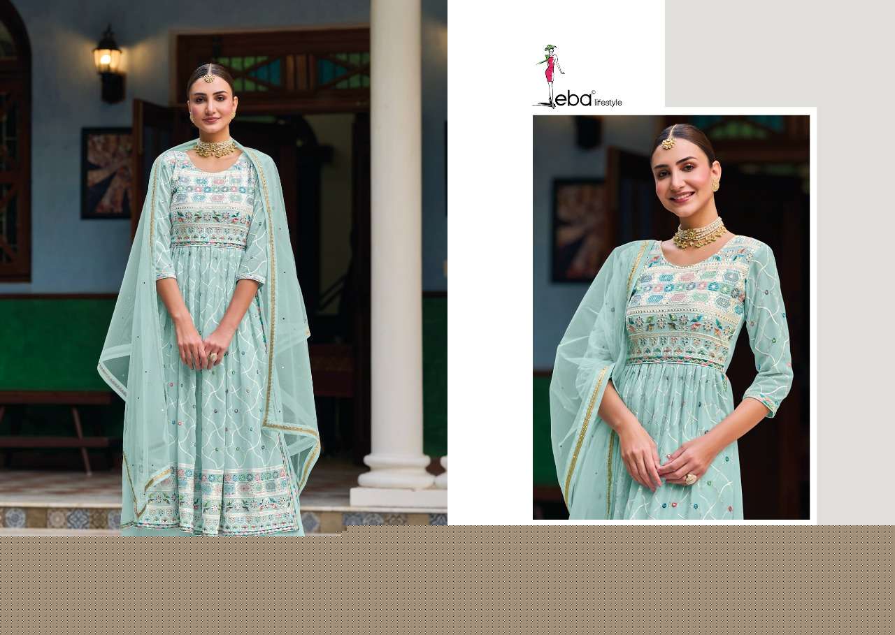 Mehar Vol-3 By Eba Lifestyle 1535 To 1538 Series Sharara Suits Beautiful Fancy Colorful Stylish Party Wear & Occasional Wear Faux Georgette Embroidered Dresses At Wholesale Price