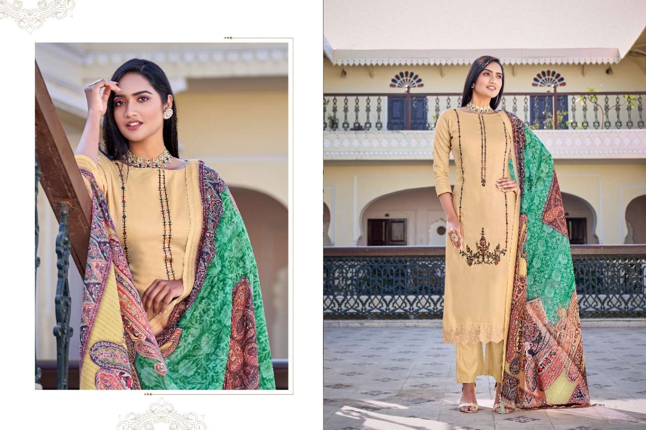 ELAHE BY HERMITAGE 1001 TO 1008 SERIES DESIGNER FESTIVE SUITS COLLECTION BEAUTIFUL STYLISH FANCY COLORFUL PARTY WEAR & OCCASIONAL WEAR PURE VISCOSE JAM SATIN EMBROIDERED DRESSES AT WHOLESALE PRICE