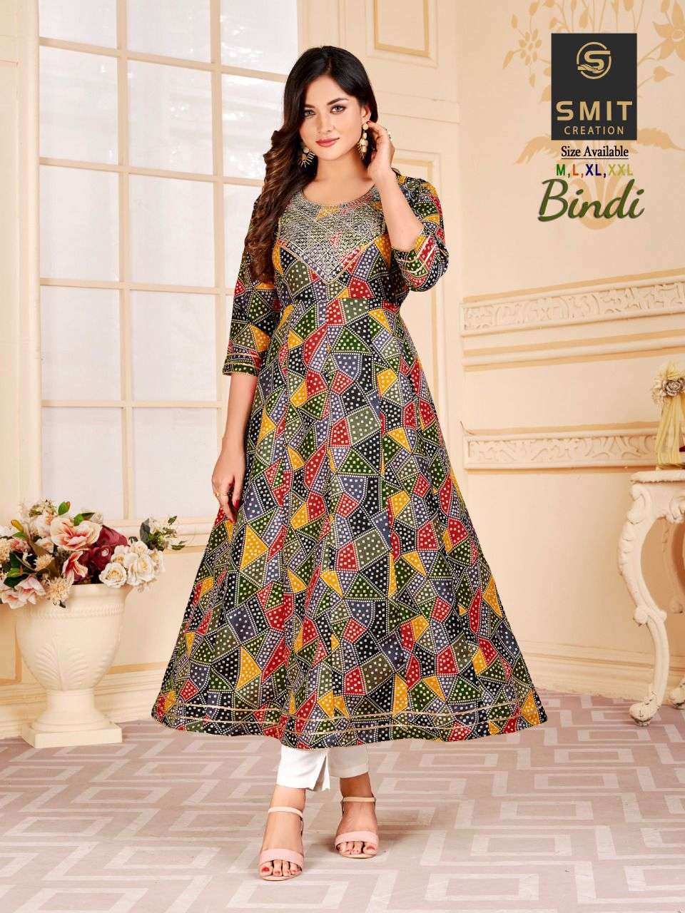 BINDI BY SMIT CREATION 1001 TO 1004 SERIES BEAUTIFUL STYLISH FANCY COLORFUL CASUAL WEAR & ETHNIC WEAR PURE COTTON GOWNS AT WHOLESALE PRICE