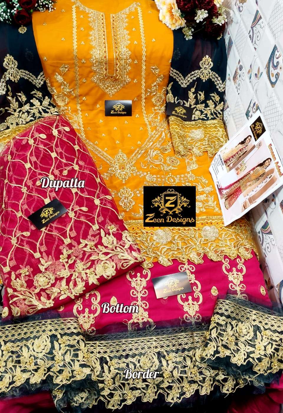 Emaan Adeel By Zeen Designs Designer Pakistani Suits Beautiful Stylish Fancy Colorful Party Wear & Occasional Wear Faux Georgette Embroidery Dresses At Wholesale Price