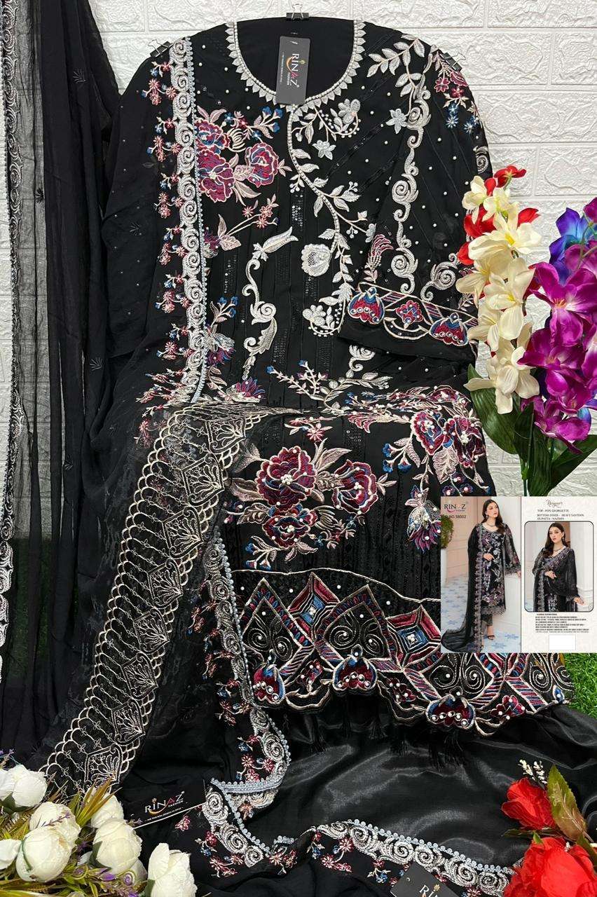 RANGOON VOL-5 BY RINAZ FASHION 58001 TO 58003 SERIES BEAUTIFUL PAKISTANI SUITS COLORFUL STYLISH FANCY CASUAL WEAR & ETHNIC WEAR FAUX GEORGETTE EMBROIDERED DRESSES AT WHOLESALE PRICE