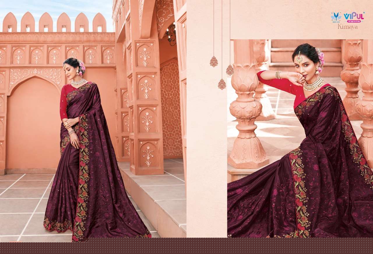 KIMAYA BY VIPUL FASHION 61704 TO 61712 SERIES INDIAN TRADITIONAL WEAR COLLECTION BEAUTIFUL STYLISH FANCY COLORFUL PARTY WEAR & OCCASIONAL WEAR ORGANZA SAREES AT WHOLESALE PRICE
