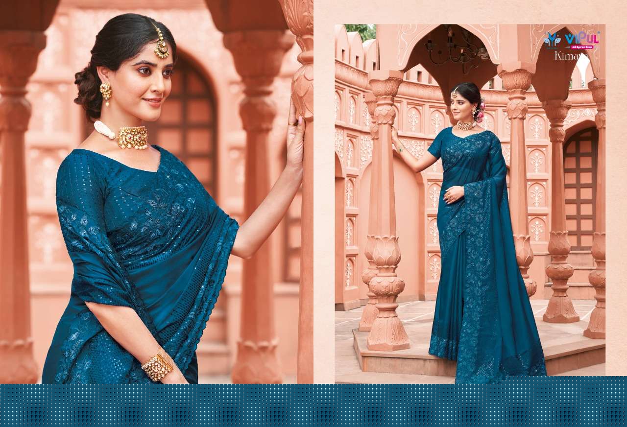 KIMAYA BY VIPUL FASHION 61704 TO 61712 SERIES INDIAN TRADITIONAL WEAR COLLECTION BEAUTIFUL STYLISH FANCY COLORFUL PARTY WEAR & OCCASIONAL WEAR ORGANZA SAREES AT WHOLESALE PRICE