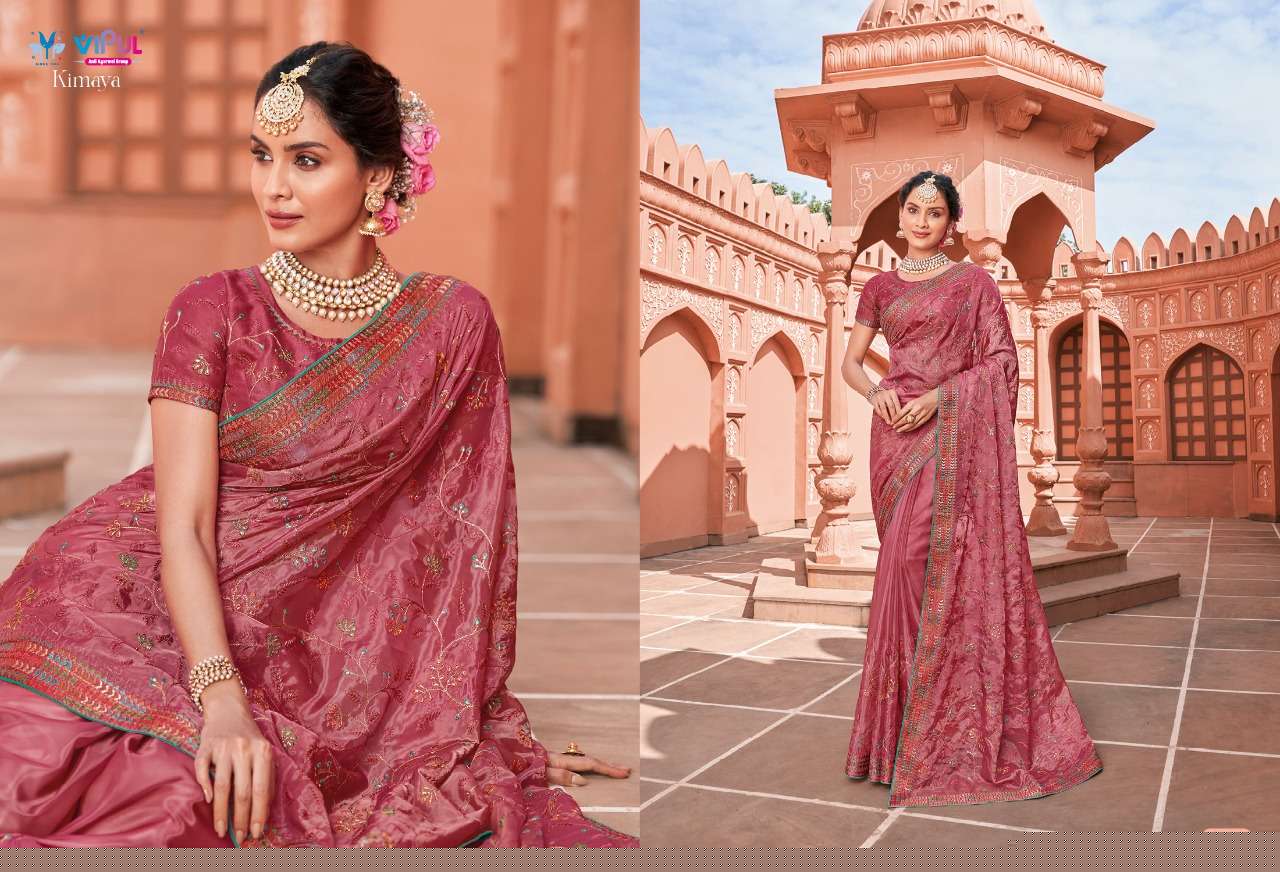 KIMAYA BY VIPUL FASHION 61704 TO 61712 SERIES INDIAN TRADITIONAL WEAR COLLECTION BEAUTIFUL STYLISH FANCY COLORFUL PARTY WEAR & OCCASIONAL WEAR ORGANZA SAREES AT WHOLESALE PRICE