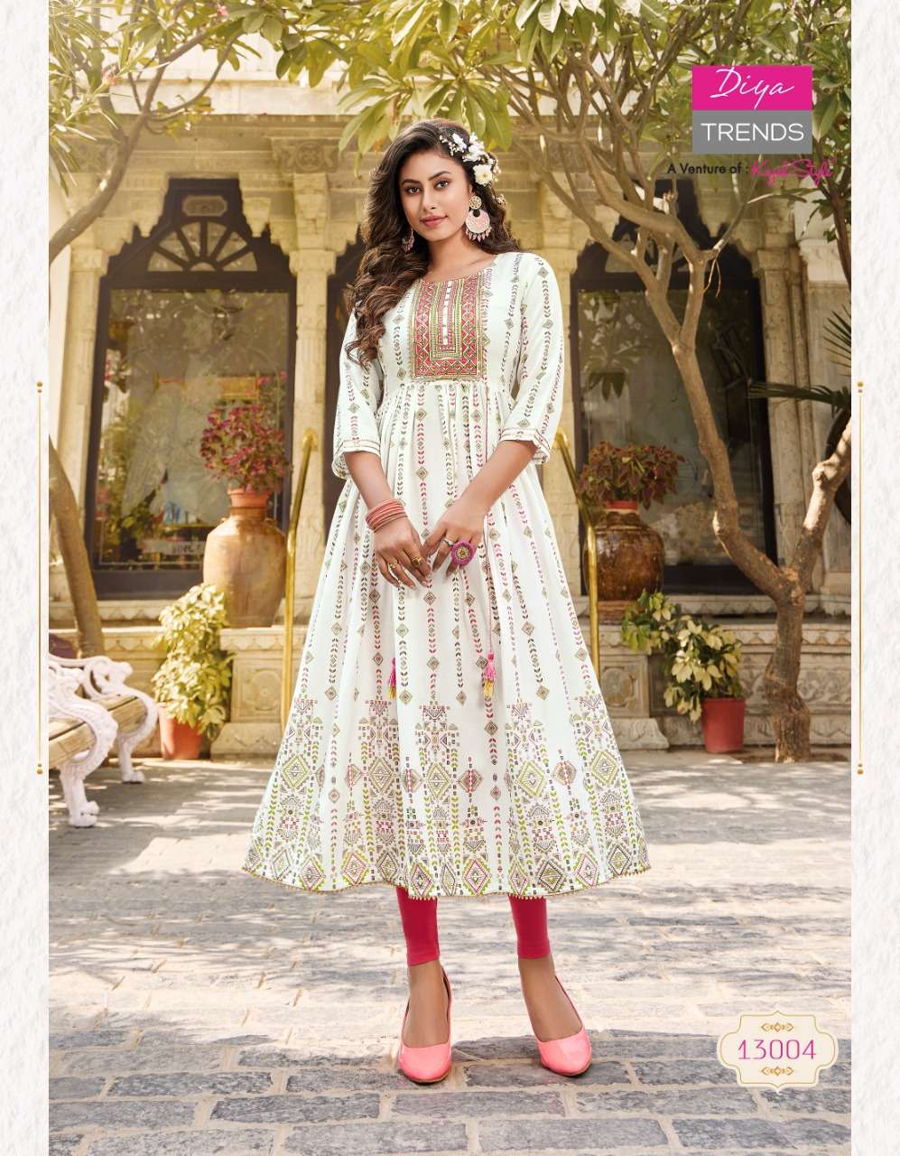 ETHNICITY VOL-13 BY DIYA TRENDS 13001 TO 13010 SERIES BEAUTIFUL SUITS COLORFUL STYLISH FANCY CASUAL WEAR & ETHNIC WEAR RAYON GOWN AT WHOLESALE PRICE