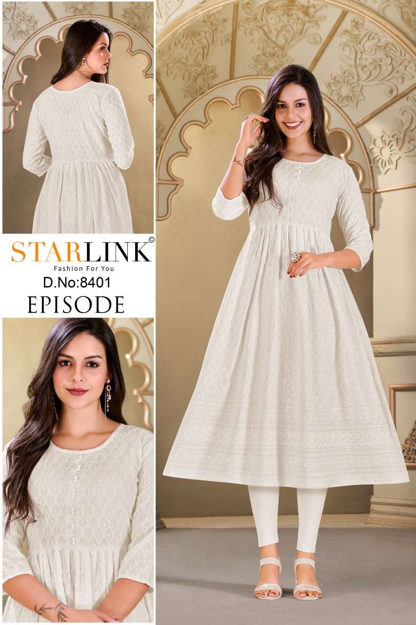 EPISODE BY STARLINK 8401 TO 8426 SERIES DESIGNER STYLISH FANCY COLORFUL BEAUTIFUL PARTY WEAR & ETHNIC WEAR COLLECTION RAYON KURTIS AT WHOLESALE PRICE