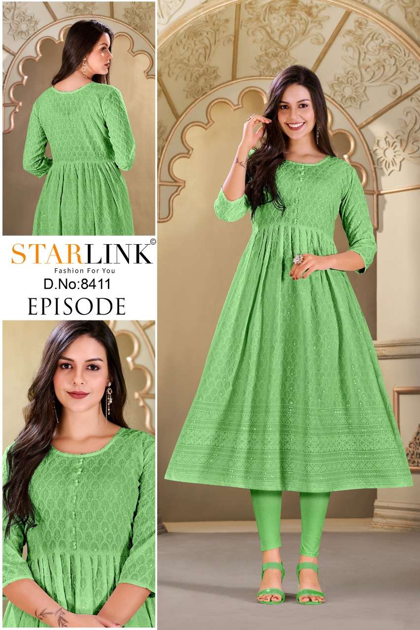 EPISODE BY STARLINK 8401 TO 8426 SERIES DESIGNER STYLISH FANCY COLORFUL BEAUTIFUL PARTY WEAR & ETHNIC WEAR COLLECTION RAYON KURTIS AT WHOLESALE PRICE
