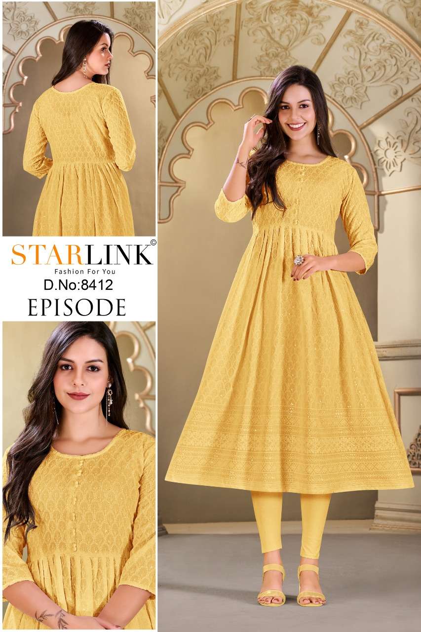 EPISODE BY STARLINK 8401 TO 8426 SERIES DESIGNER STYLISH FANCY COLORFUL BEAUTIFUL PARTY WEAR & ETHNIC WEAR COLLECTION RAYON KURTIS AT WHOLESALE PRICE