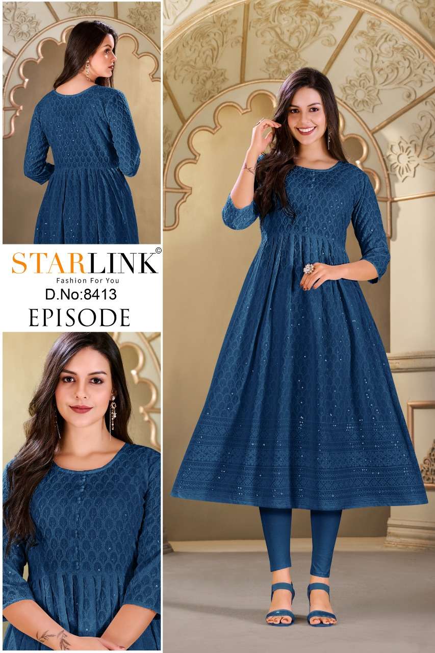 EPISODE BY STARLINK 8401 TO 8426 SERIES DESIGNER STYLISH FANCY COLORFUL BEAUTIFUL PARTY WEAR & ETHNIC WEAR COLLECTION RAYON KURTIS AT WHOLESALE PRICE