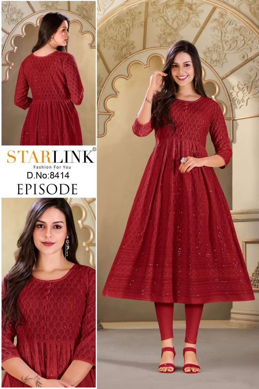 EPISODE BY STARLINK 8401 TO 8426 SERIES DESIGNER STYLISH FANCY COLORFUL BEAUTIFUL PARTY WEAR & ETHNIC WEAR COLLECTION RAYON KURTIS AT WHOLESALE PRICE