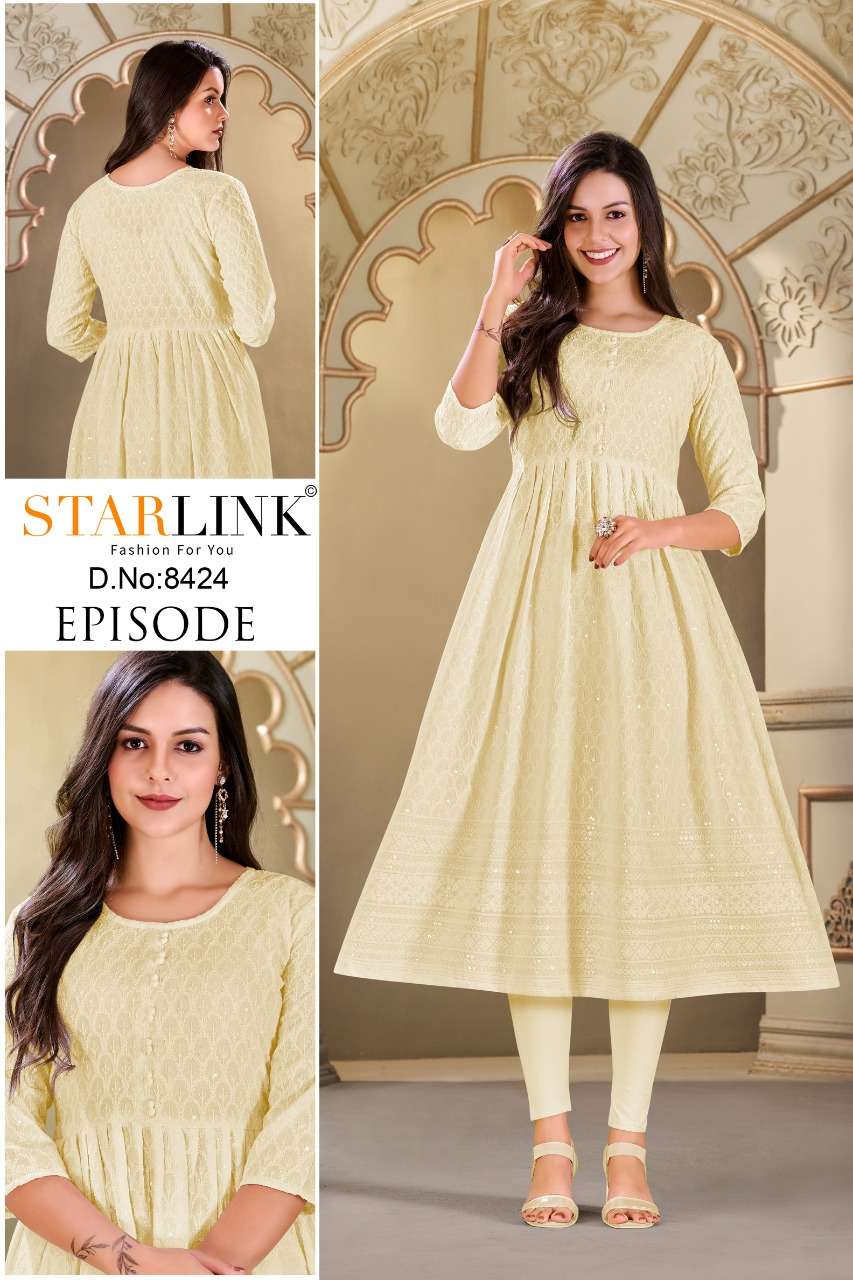 EPISODE BY STARLINK 8401 TO 8426 SERIES DESIGNER STYLISH FANCY COLORFUL BEAUTIFUL PARTY WEAR & ETHNIC WEAR COLLECTION RAYON KURTIS AT WHOLESALE PRICE