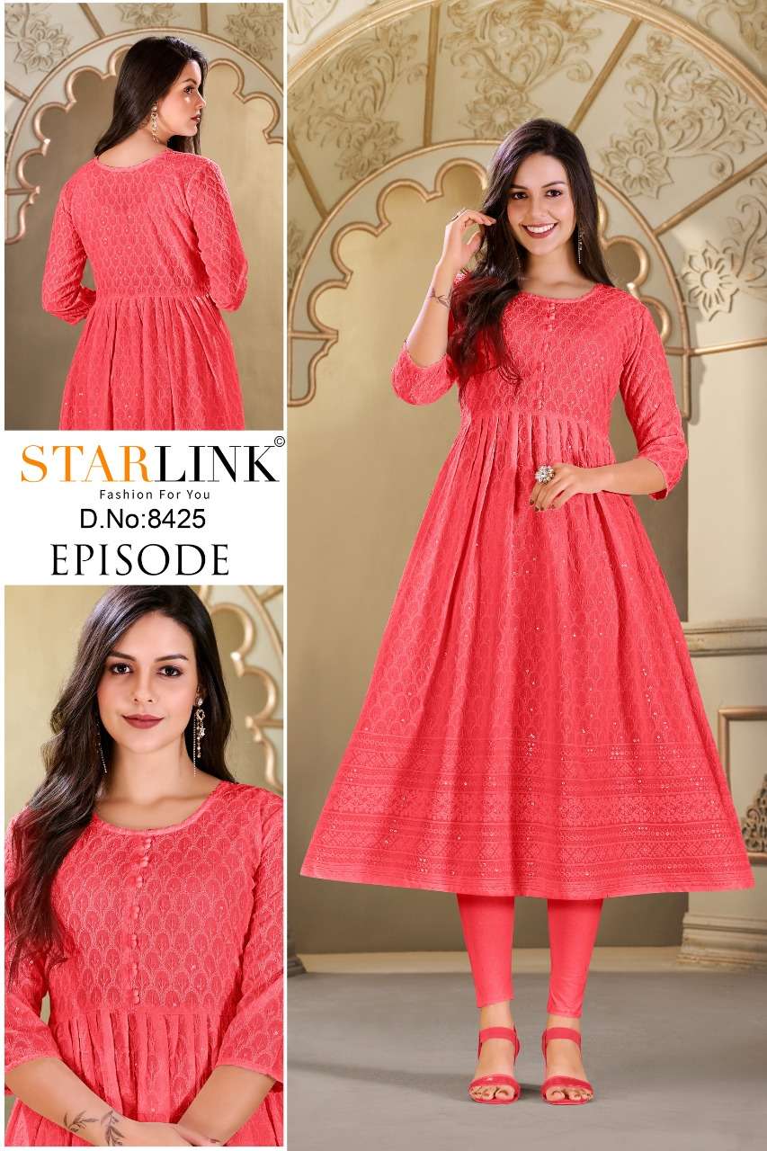 EPISODE BY STARLINK 8401 TO 8426 SERIES DESIGNER STYLISH FANCY COLORFUL BEAUTIFUL PARTY WEAR & ETHNIC WEAR COLLECTION RAYON KURTIS AT WHOLESALE PRICE