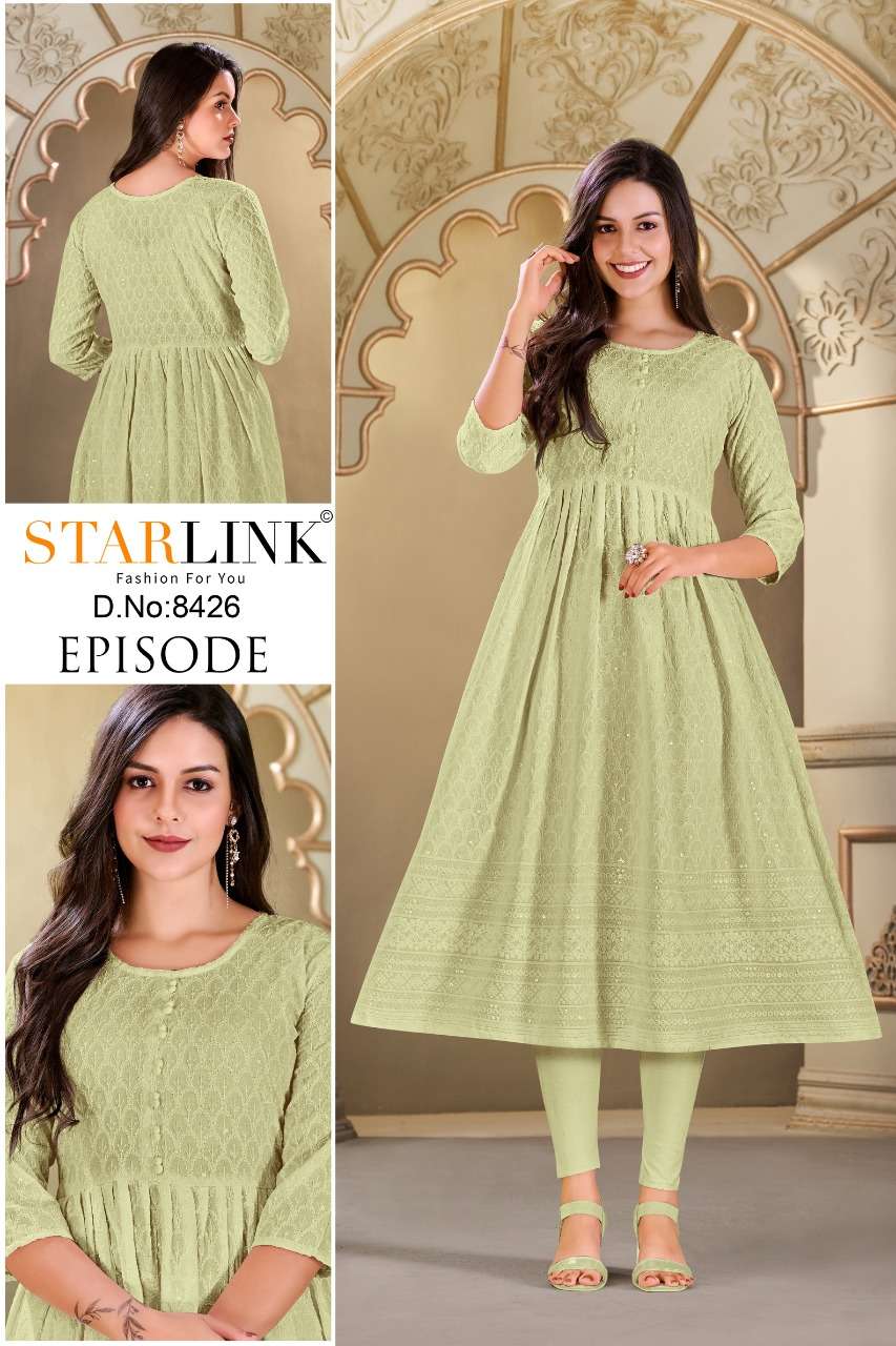 EPISODE BY STARLINK 8401 TO 8426 SERIES DESIGNER STYLISH FANCY COLORFUL BEAUTIFUL PARTY WEAR & ETHNIC WEAR COLLECTION RAYON KURTIS AT WHOLESALE PRICE