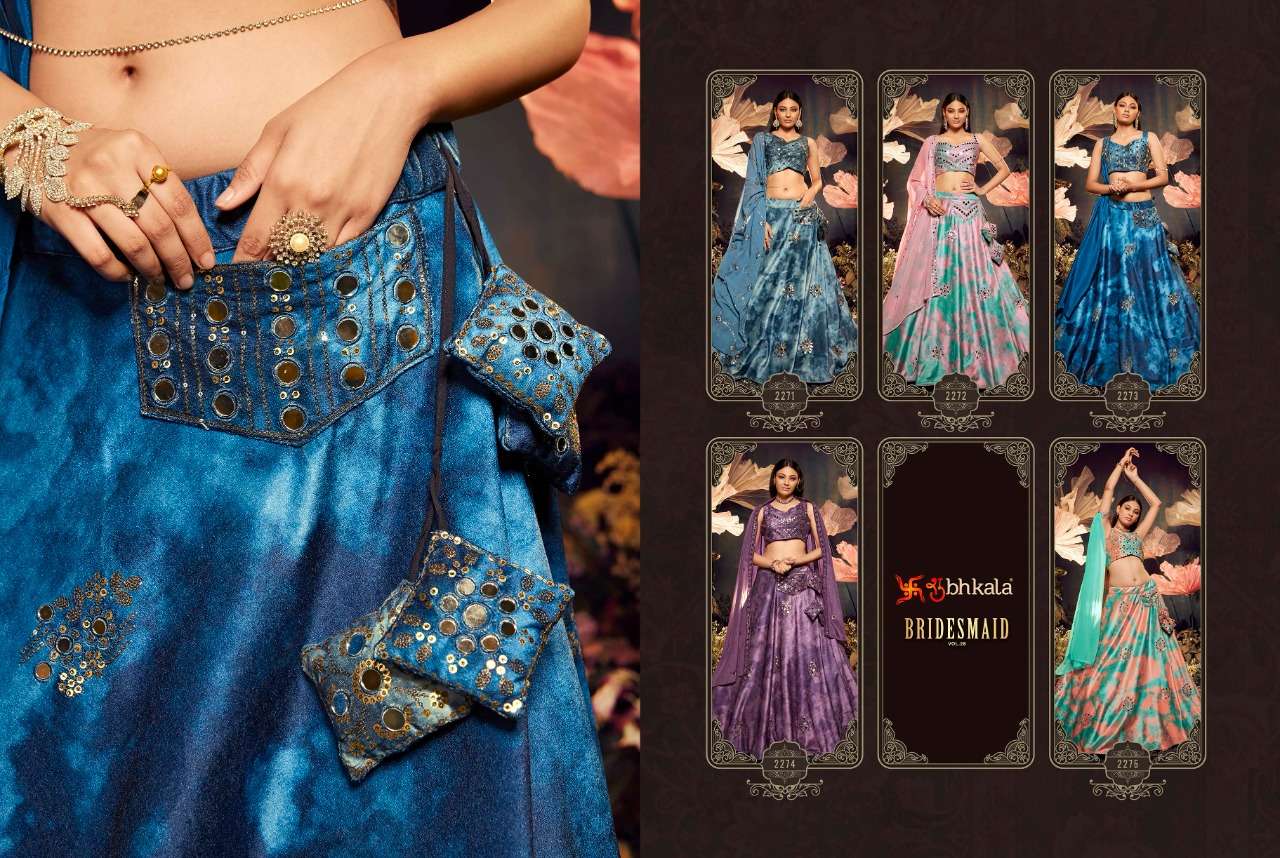 Bridesmaid Vol-28 By Shubhkala 2271 To 2275 Series Bridal Wear Collection Beautiful Stylish Colorful Fancy Party Wear & Occasional Wear Silk Lehengas At Wholesale Price
