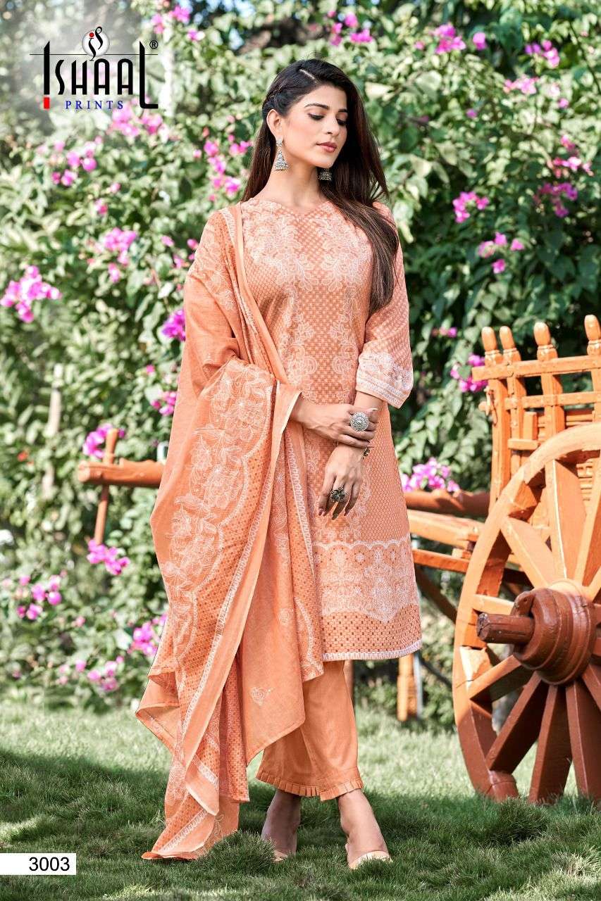 KESARIYA VOL-3 BY ISHAAL PRINTS 3001 TO 3010 SERIES DESIGNER WEDDING COLLECTION BEAUTIFUL STYLISH FANCY COLORFUL PARTY WEAR & OCCASIONAL WEAR PURE LAWN DRESSES AT WHOLESALE PRICE