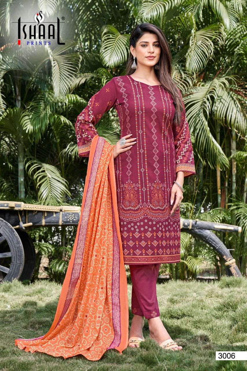 KESARIYA VOL-3 BY ISHAAL PRINTS 3001 TO 3010 SERIES DESIGNER WEDDING COLLECTION BEAUTIFUL STYLISH FANCY COLORFUL PARTY WEAR & OCCASIONAL WEAR PURE LAWN DRESSES AT WHOLESALE PRICE