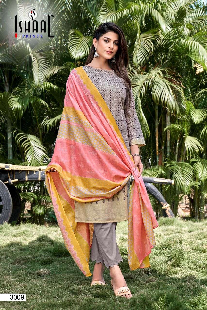 KESARIYA VOL-3 BY ISHAAL PRINTS 3001 TO 3010 SERIES DESIGNER WEDDING COLLECTION BEAUTIFUL STYLISH FANCY COLORFUL PARTY WEAR & OCCASIONAL WEAR PURE LAWN DRESSES AT WHOLESALE PRICE