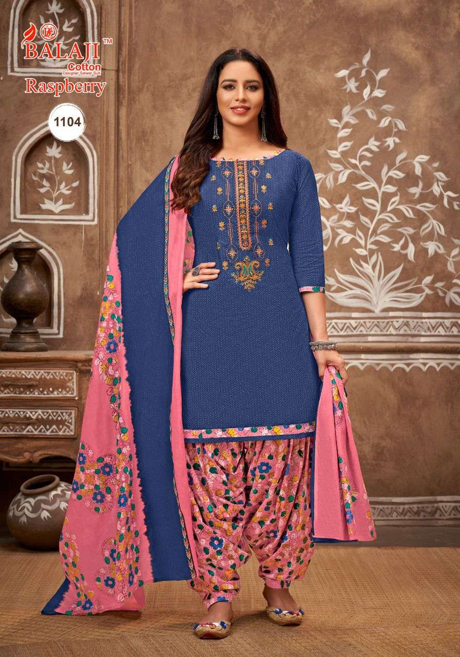 RASPBERRY VOL-11 BY BALAJI COTTON 1101 TO 1112 SERIES BEAUTIFUL SUITS STYLISH FANCY COLORFUL PARTY WEAR & OCCASIONAL WEAR HEAVY COTTON PRINT DRESSES AT WHOLESALE PRICE