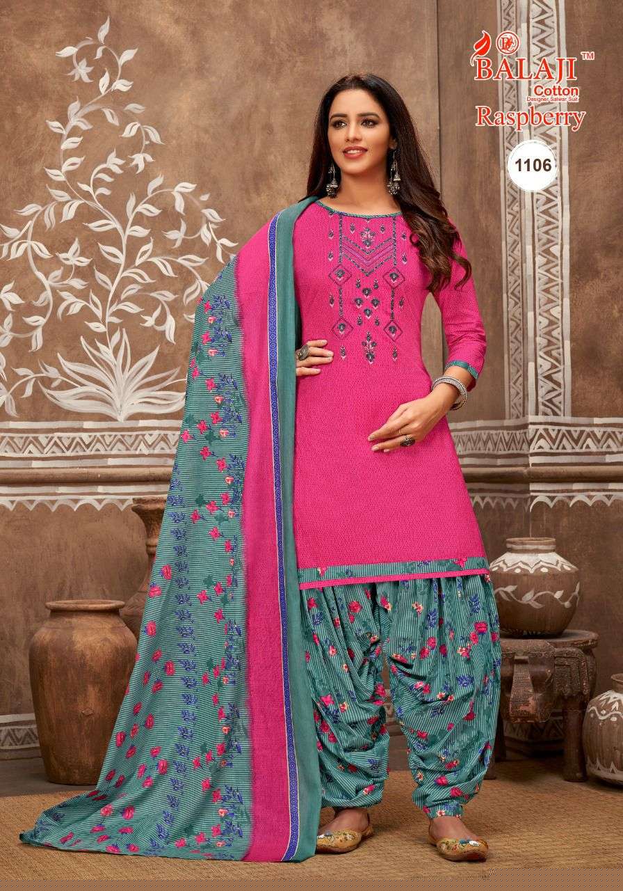 RASPBERRY VOL-11 BY BALAJI COTTON 1101 TO 1112 SERIES BEAUTIFUL SUITS STYLISH FANCY COLORFUL PARTY WEAR & OCCASIONAL WEAR HEAVY COTTON PRINT DRESSES AT WHOLESALE PRICE