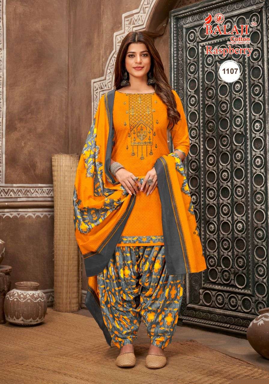 RASPBERRY VOL-11 BY BALAJI COTTON 1101 TO 1112 SERIES BEAUTIFUL SUITS STYLISH FANCY COLORFUL PARTY WEAR & OCCASIONAL WEAR HEAVY COTTON PRINT DRESSES AT WHOLESALE PRICE