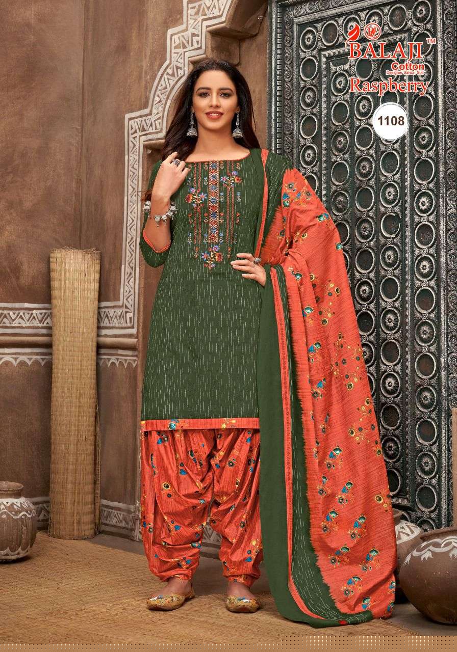 RASPBERRY VOL-11 BY BALAJI COTTON 1101 TO 1112 SERIES BEAUTIFUL SUITS STYLISH FANCY COLORFUL PARTY WEAR & OCCASIONAL WEAR HEAVY COTTON PRINT DRESSES AT WHOLESALE PRICE