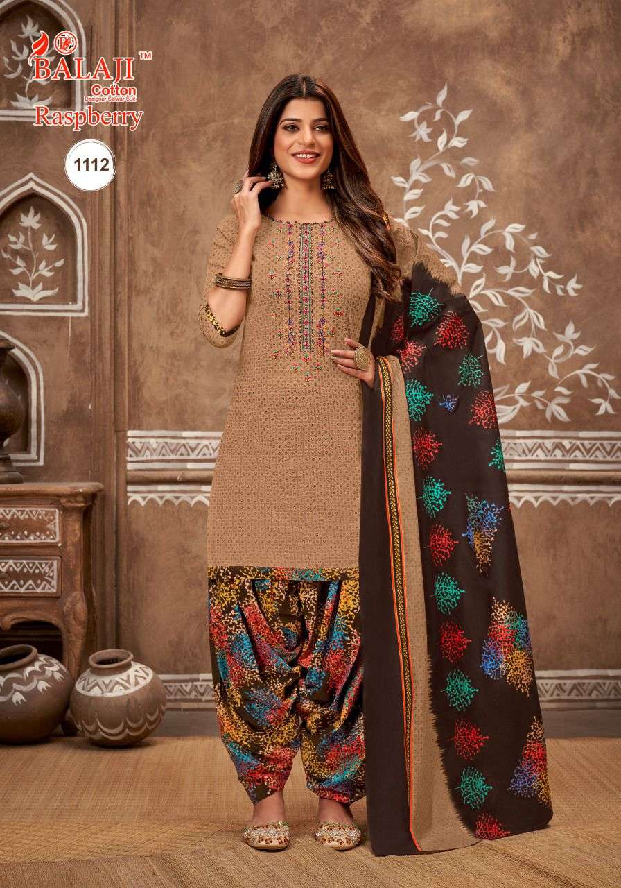 RASPBERRY VOL-11 BY BALAJI COTTON 1101 TO 1112 SERIES BEAUTIFUL SUITS STYLISH FANCY COLORFUL PARTY WEAR & OCCASIONAL WEAR HEAVY COTTON PRINT DRESSES AT WHOLESALE PRICE