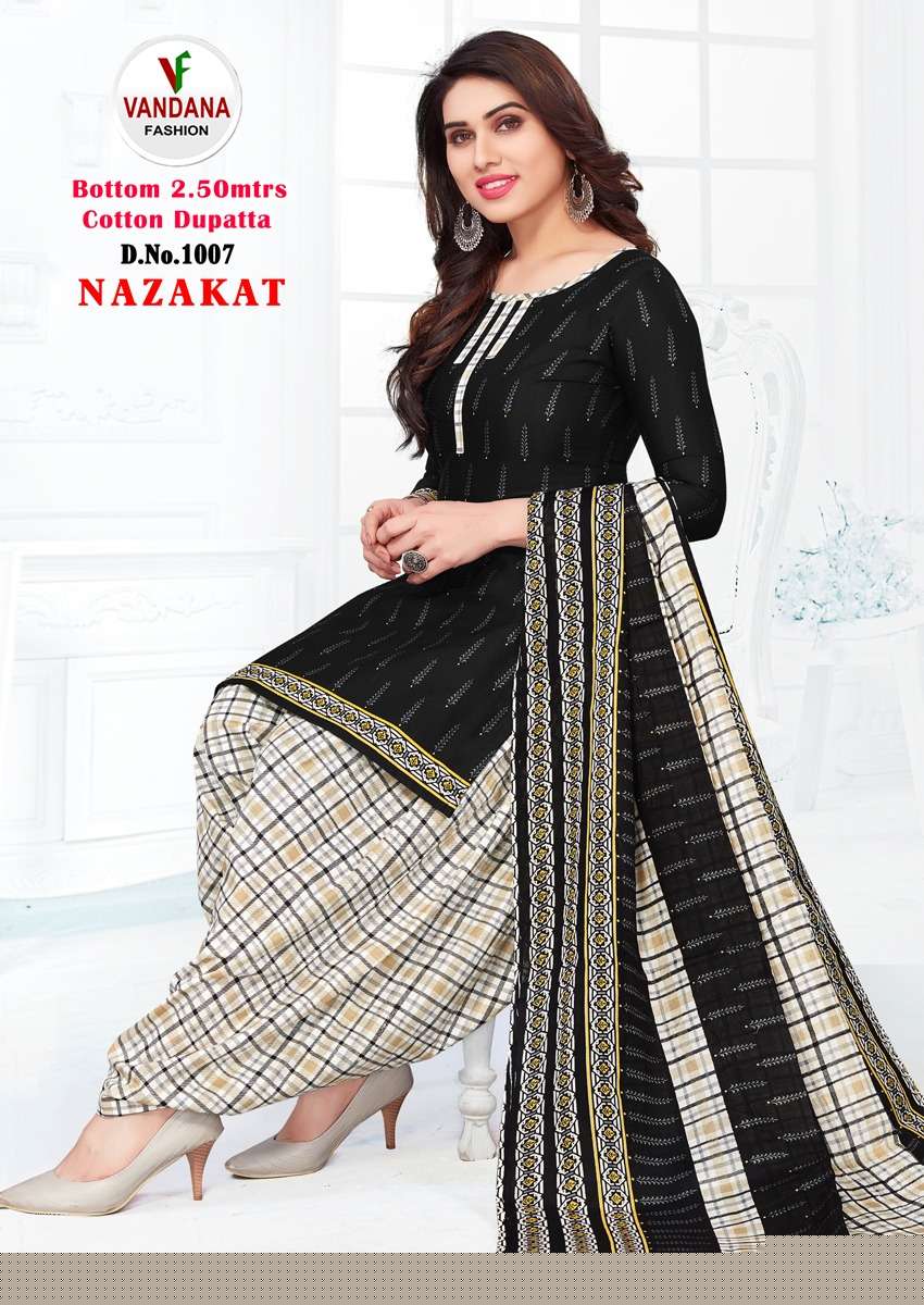 NAZAKAT BY VANDANA FASHION 1001 TO 1012 SERIES BEAUTIFUL SUITS COLORFUL STYLISH FANCY CASUAL WEAR & ETHNIC WEAR HEAVY COTTON PRINT DRESSES AT WHOLESALE PRICE