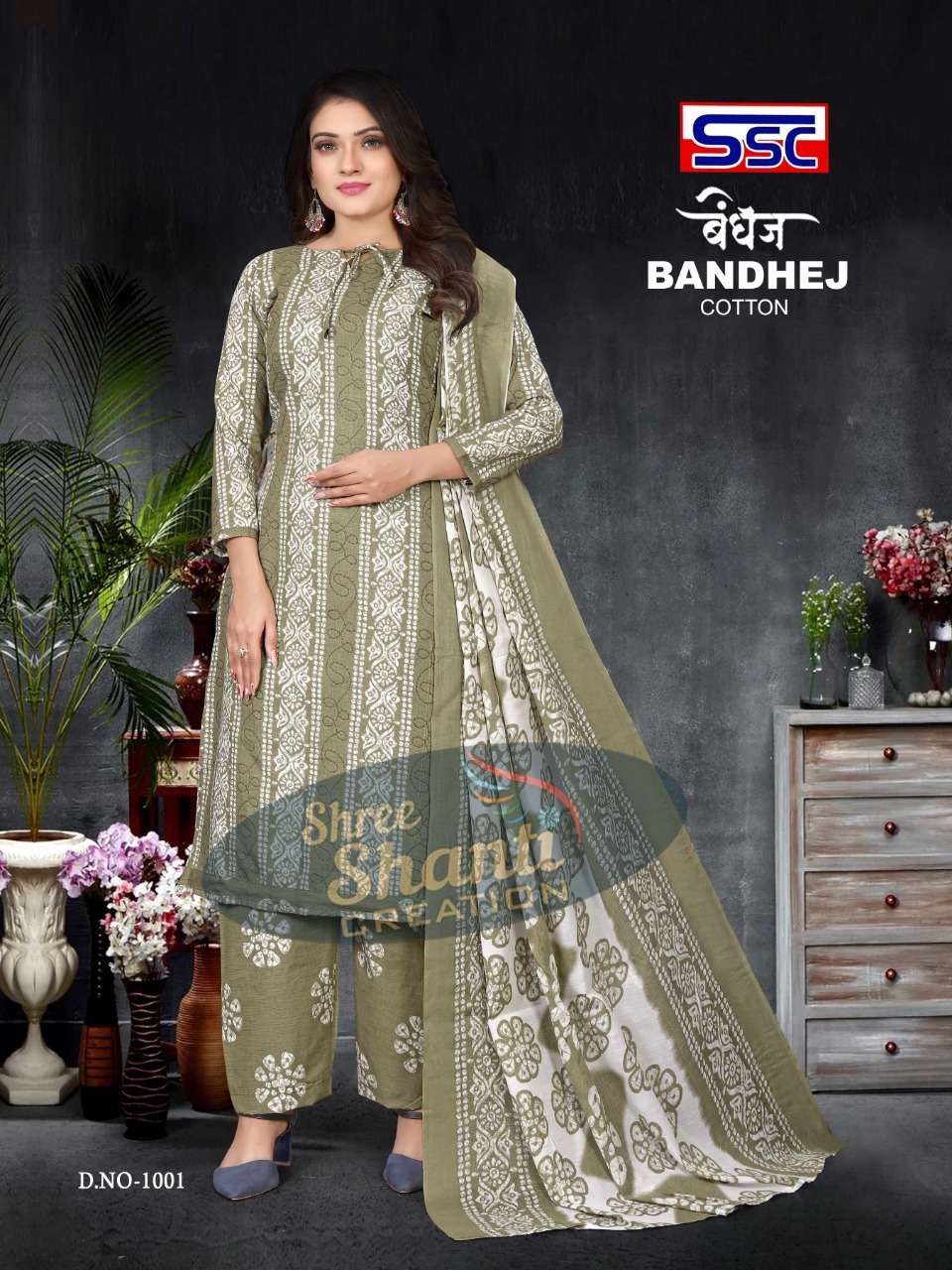 BANDHEJ BY SHREE SHANTI CREATION 1001 TO 1012 SERIES BEAUTIFUL SUITS COLORFUL STYLISH FANCY CASUAL WEAR & ETHNIC WEAR HEAVY COTTON PRINT DRESSES AT WHOLESALE PRICE