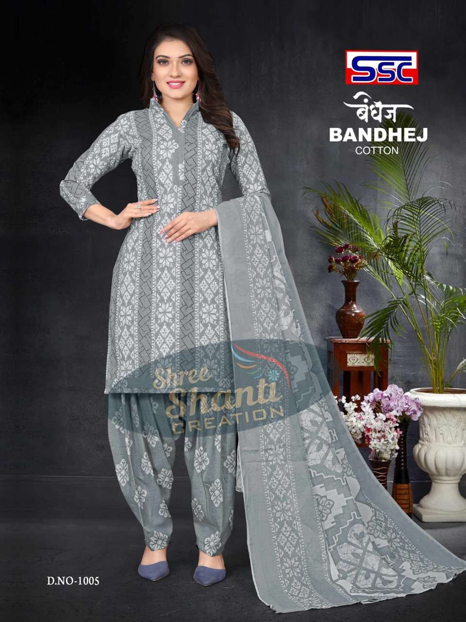 BANDHEJ BY SHREE SHANTI CREATION 1001 TO 1012 SERIES BEAUTIFUL SUITS COLORFUL STYLISH FANCY CASUAL WEAR & ETHNIC WEAR HEAVY COTTON PRINT DRESSES AT WHOLESALE PRICE