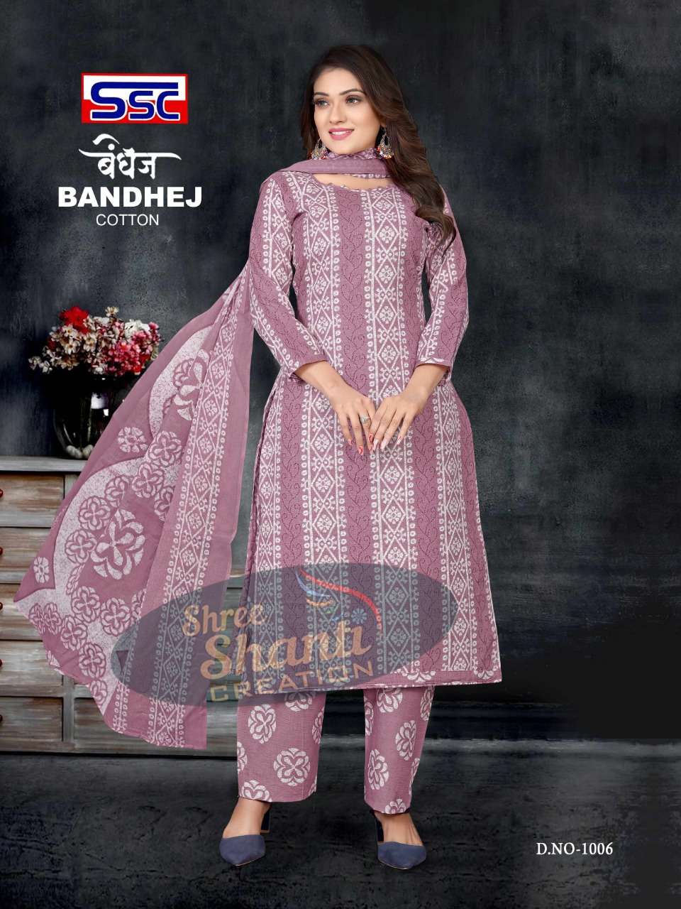 BANDHEJ BY SHREE SHANTI CREATION 1001 TO 1012 SERIES BEAUTIFUL SUITS COLORFUL STYLISH FANCY CASUAL WEAR & ETHNIC WEAR HEAVY COTTON PRINT DRESSES AT WHOLESALE PRICE