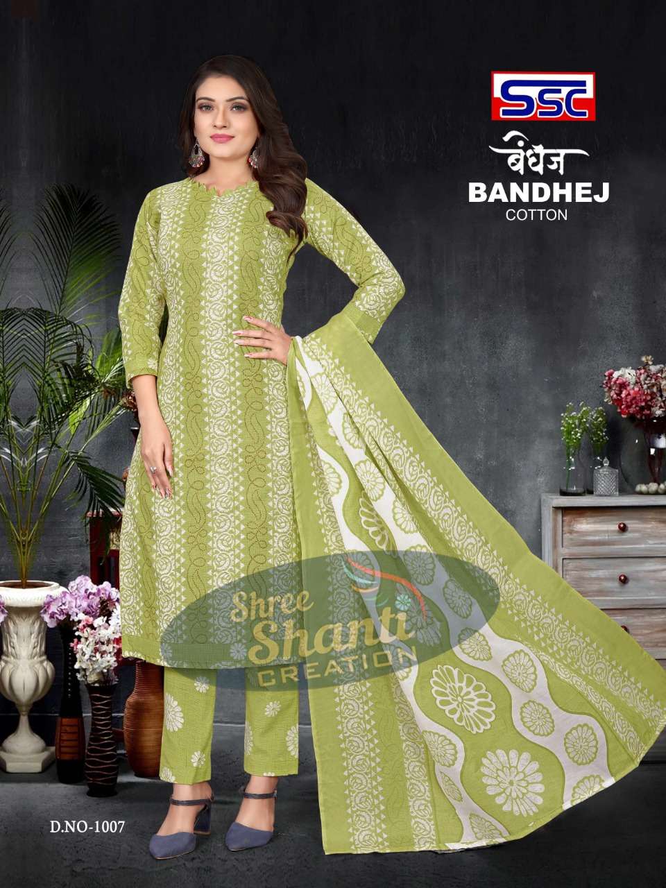 BANDHEJ BY SHREE SHANTI CREATION 1001 TO 1012 SERIES BEAUTIFUL SUITS COLORFUL STYLISH FANCY CASUAL WEAR & ETHNIC WEAR HEAVY COTTON PRINT DRESSES AT WHOLESALE PRICE