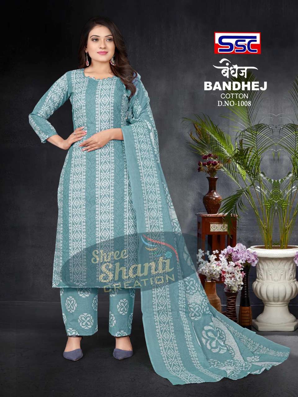 BANDHEJ BY SHREE SHANTI CREATION 1001 TO 1012 SERIES BEAUTIFUL SUITS COLORFUL STYLISH FANCY CASUAL WEAR & ETHNIC WEAR HEAVY COTTON PRINT DRESSES AT WHOLESALE PRICE